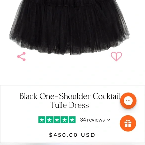 Milla Black One-Shoulder Cocktail Mesh Tulle Luxurious A-line midi Dress - Picture 7 of 8